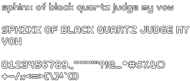 preview of the letters of my 'rounded blocks' font